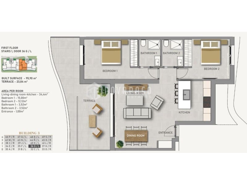 2 chambre Appartement à vendre à Guardamar del Segura avec piscine - 289 000 € (Ref: 9625593)