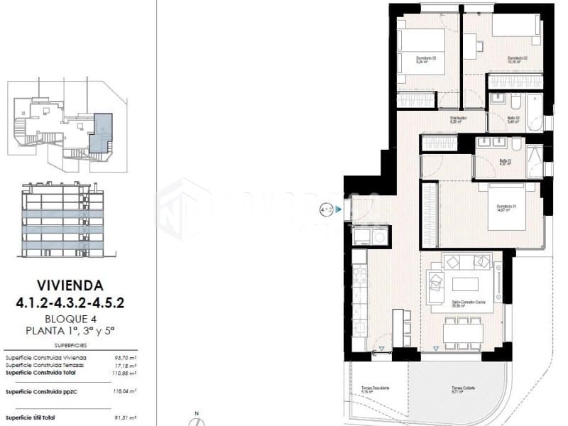 3 bedroom Apartment for sale in La Villajoyosa / Vila Joiosa with pool - € 533,000 (Ref: 9625595)