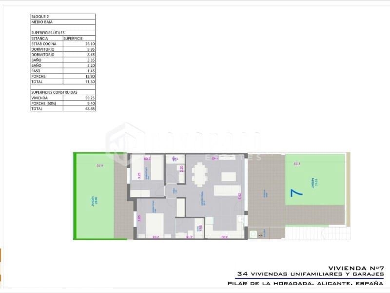 2 soveværelse Bungalow til salg i Pilar de la Horadada med swimmingpool - € 299.900 (Ref: 9625602)