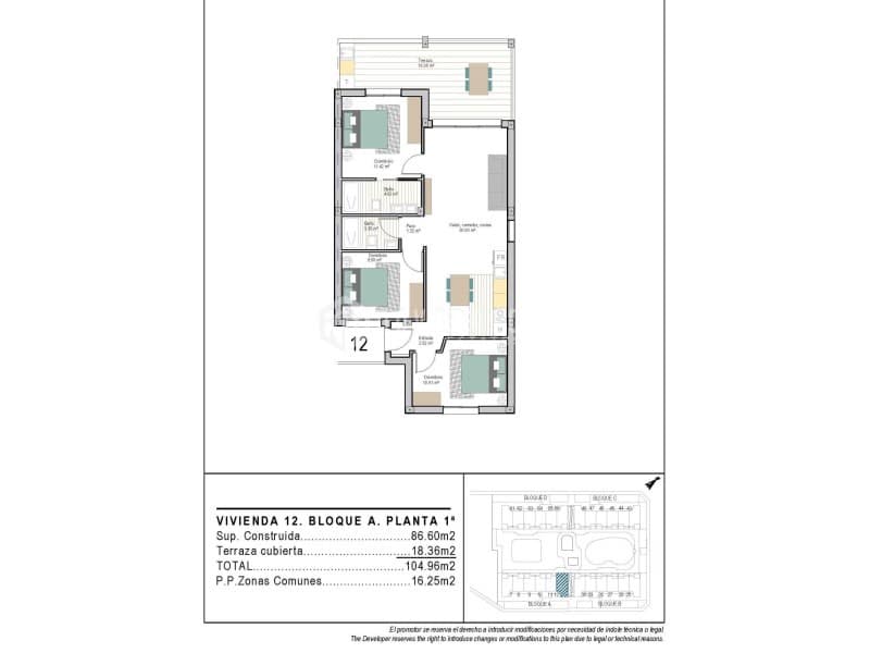 3 bedroom Apartment for sale in San Cayetano with pool - € 246,900 (Ref: 9625606)