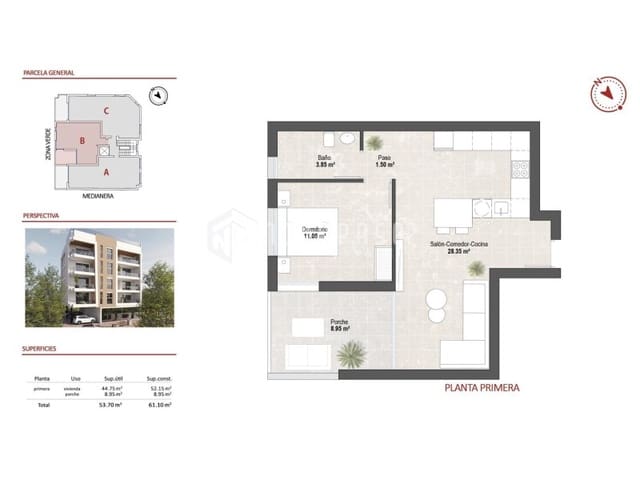 1 bedroom Apartment for sale in Lo Pagan, San Pedro del Pinatar with pool - € 206,900 (Ref: 9625611)
