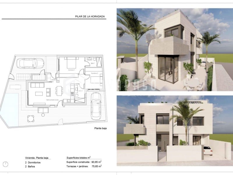 2 makuuhuone Bungalow myytävänä paikassa Pilar de la Horadada mukana uima-altaan - 359 000 € (Ref: 9625647)