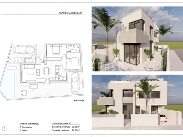 2 makuuhuone Bungalow myytävänä paikassa Pueblo Latino, Pilar de la Horadada mukana uima-altaan - 359 000 € (Ref: 9625647)