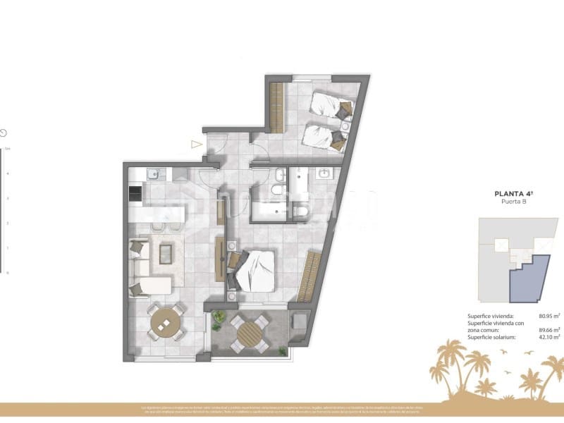 2 Zimmer Penthouse zu verkaufen in Guardamar del Segura mit Pool - 384.500 € (Ref: 9625656)