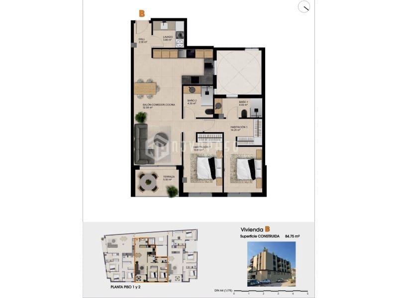 2 bedroom Penthouse for sale in Catral with pool - € 213,000 (Ref: 9677089)