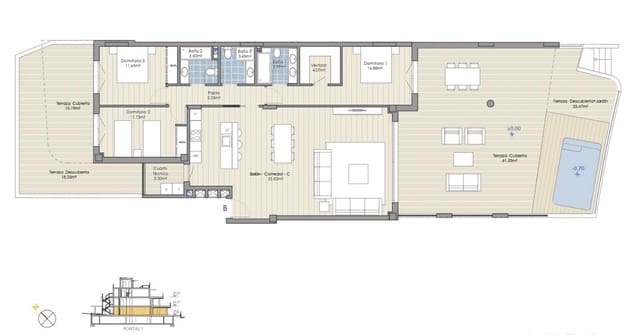 3 sovrum Lägenhet till salu i Cabopino - Artola, Marbella med pool garage - 1 390 000 € (Ref: 8977039)