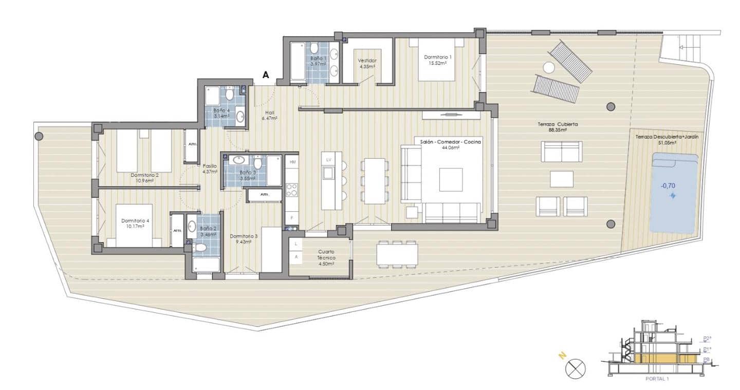 4 chambre Appartement à vendre à Marbella avec piscine garage - 1 250 000 € (Ref: 8977040)