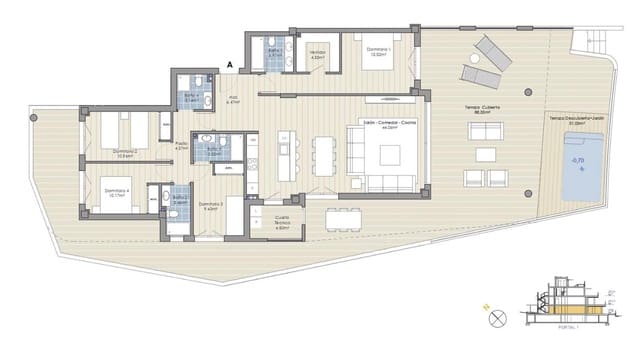 Apartamento de 4 habitaciones en Cabopino - Artola, Marbella en venta con piscina garaje - 1.250.000 € (Ref: 8977040)