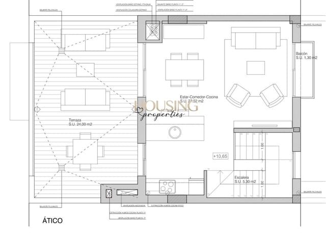 Ático de 2 habitaciones en Palma de Mallorca en venta - 1.450.000 € (Ref: 9583186)