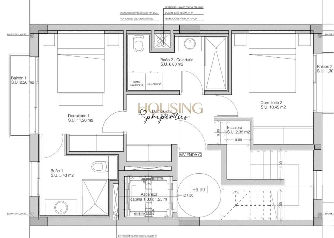 Ático de 2 habitaciones en Palma de Mallorca en venta - 1.450.000 € (Ref: 9583186)