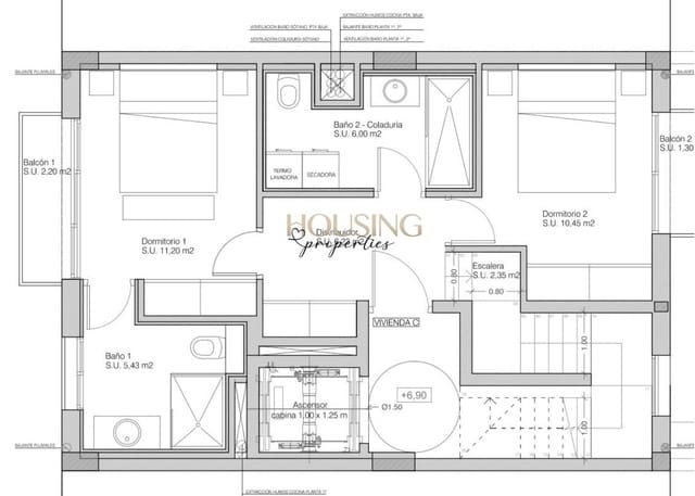 Ático de 2 habitaciones en Palma de Mallorca en venta - 1.450.000 € (Ref: 9583186)