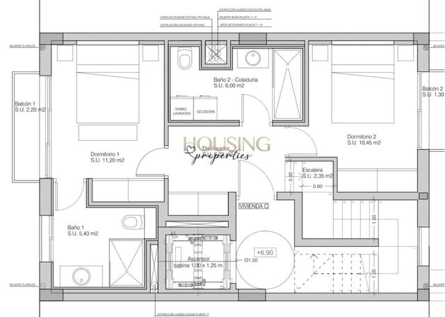 Penthouse de 2 chambres à louer à Palma de Mallorca - 3 300 € (Ref: 9715688)