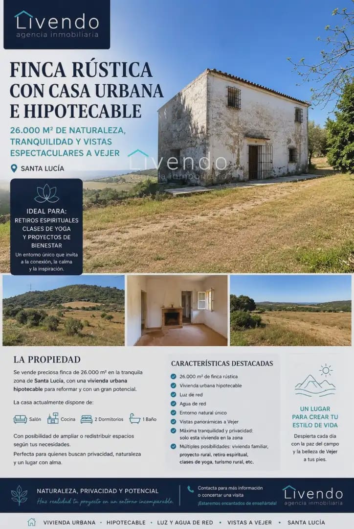 Finca/Casa Rural de 2 habitaciones en Vejer de la Frontera en venta - 274.900 € (Ref: 9964228)