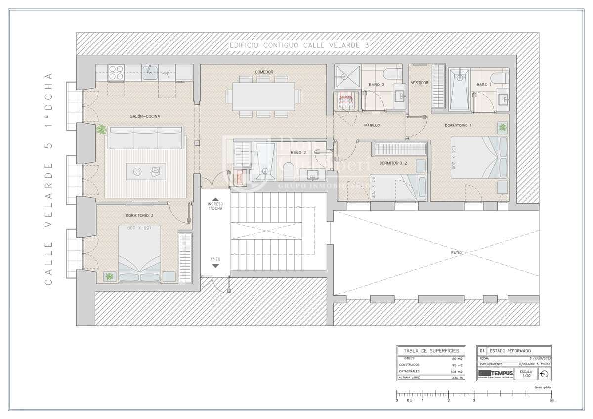 3 slaapkamer Flat te huur in Madrid stad - € 4.400 (Ref: 9448847)