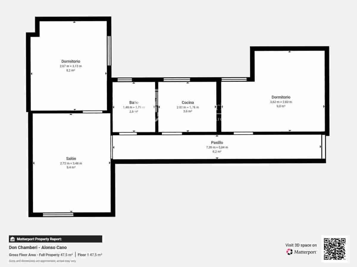 Appartement de 2 chambres à louer à Madrid ville - 1 200 € (Ref: 9665757)