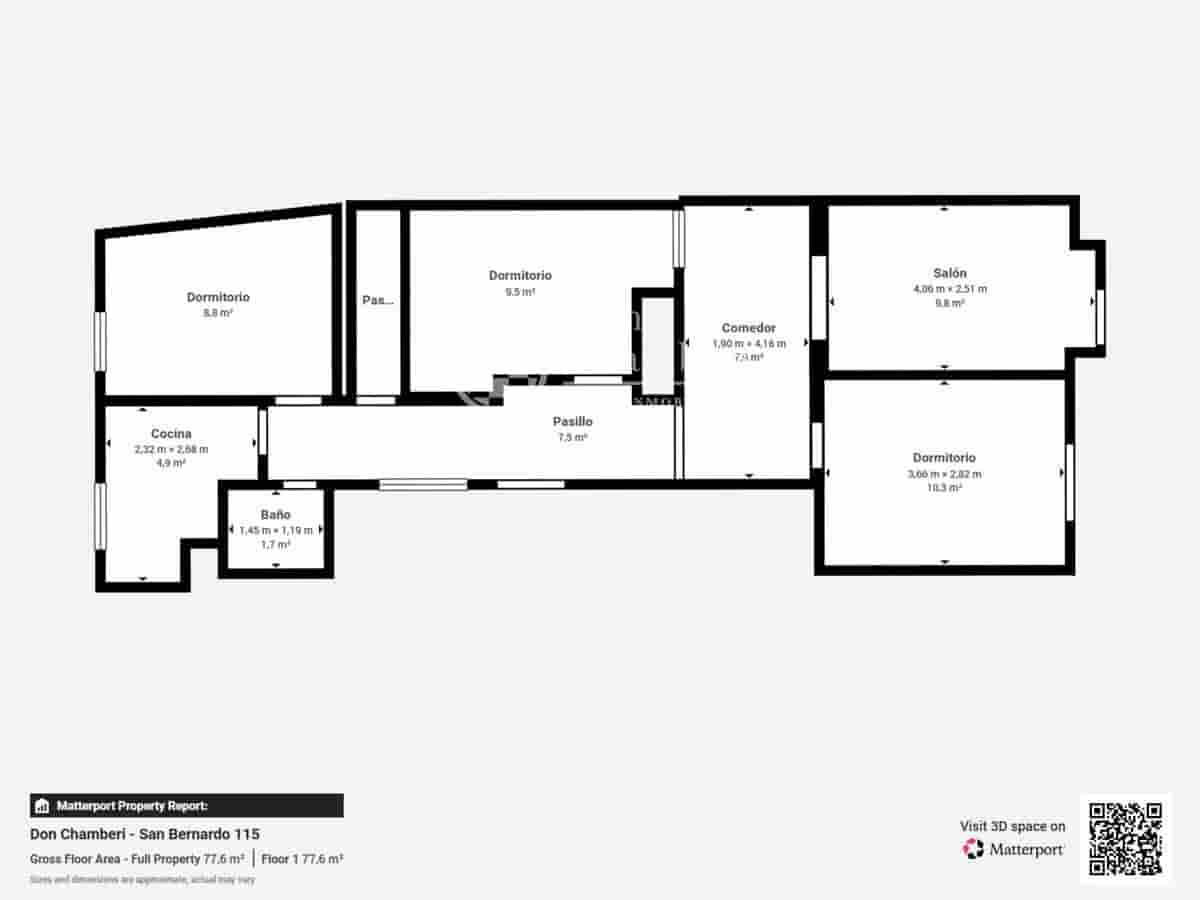 Appartement de 3 chambres à louer à Madrid ville - 2 300 € (Ref: 9997891)