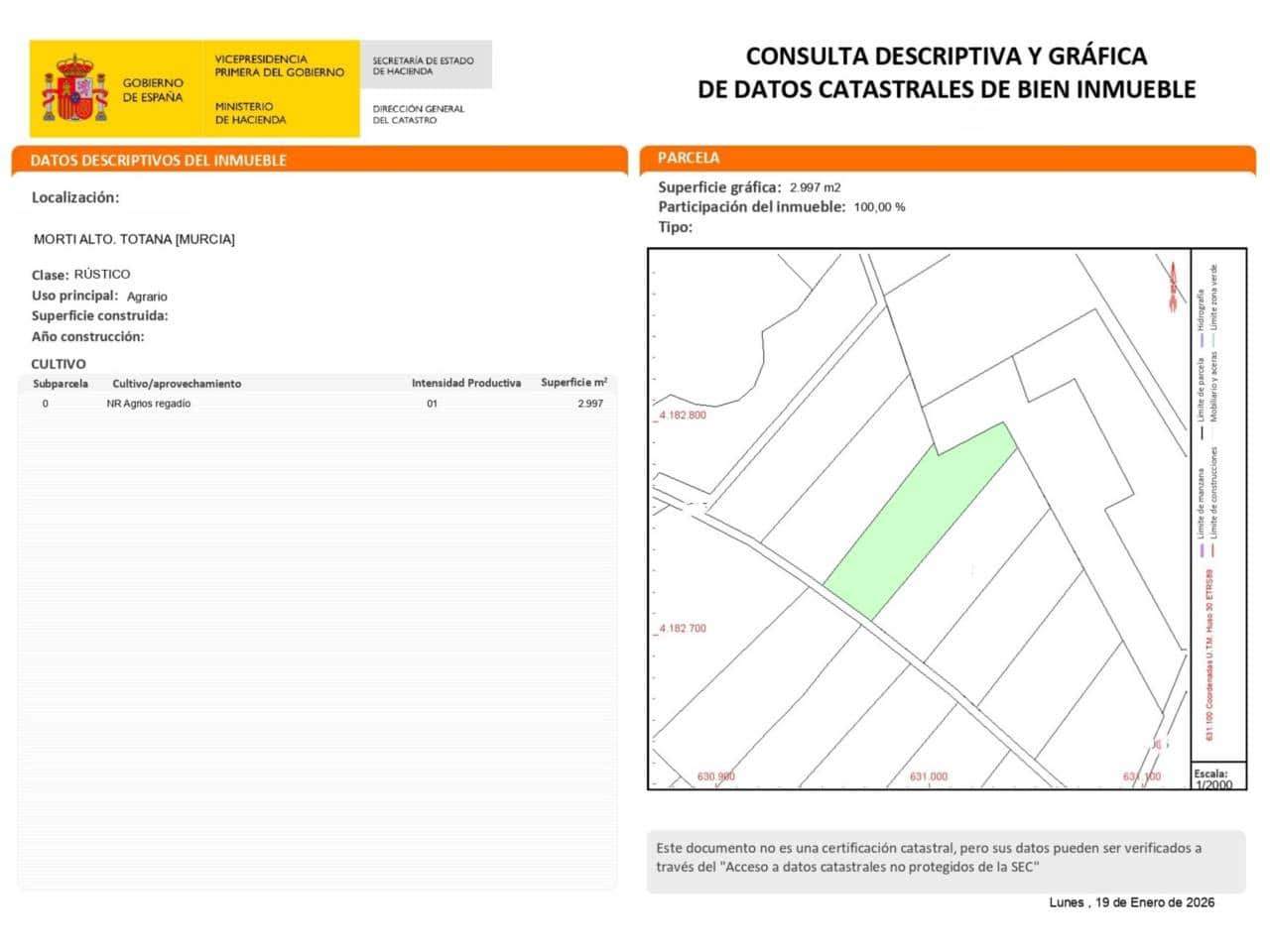 Grond te koop in Totana - € 130.000 (Ref: 9911386)