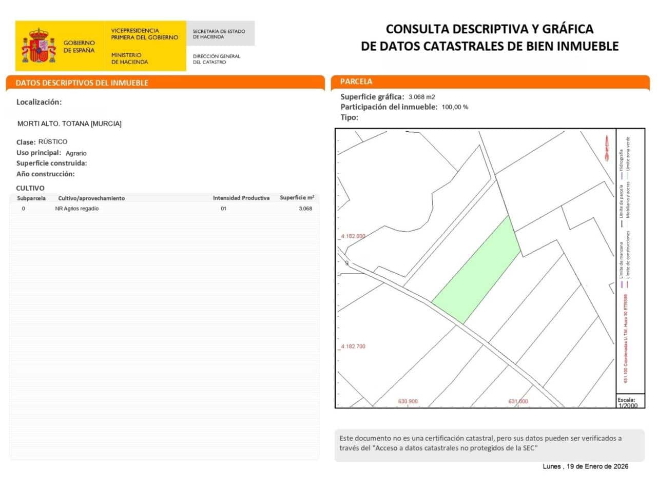Grond te koop in Totana - € 130.000 (Ref: 9911386)