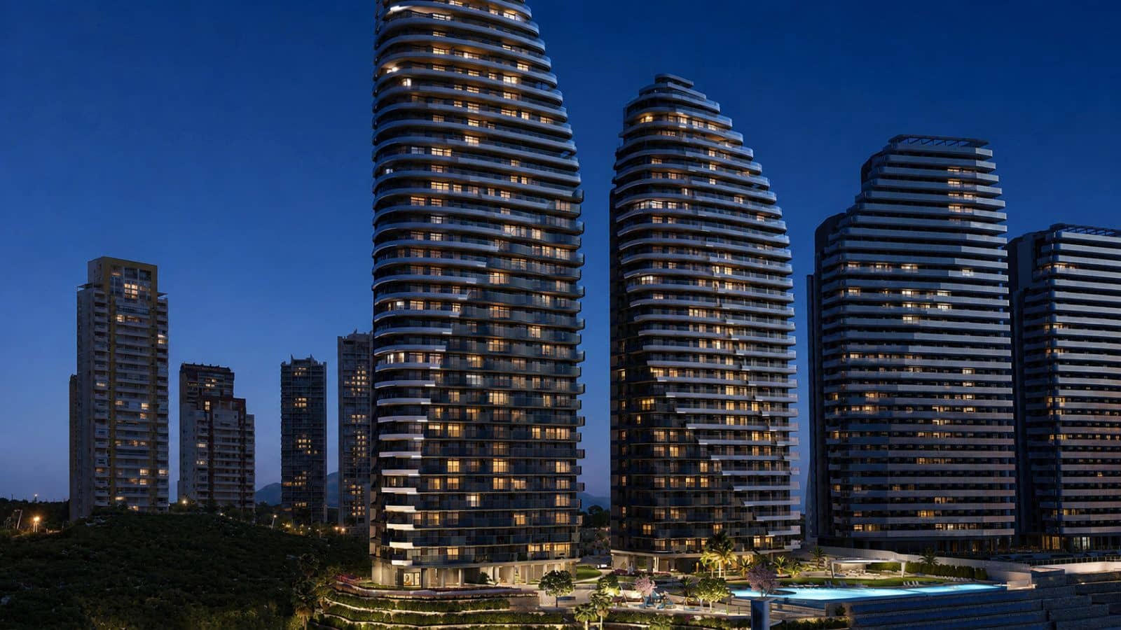2 sypialnia Mieszkanie na sprzedaż w Benidorm z basenem garażem - 914 100 € (Ref: 10012659)