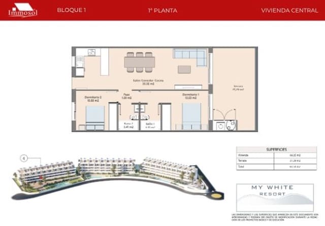 2 slaapkamer Flat te koop in Finestrat met zwembad garage - € 279.900 (Ref: 9737165)