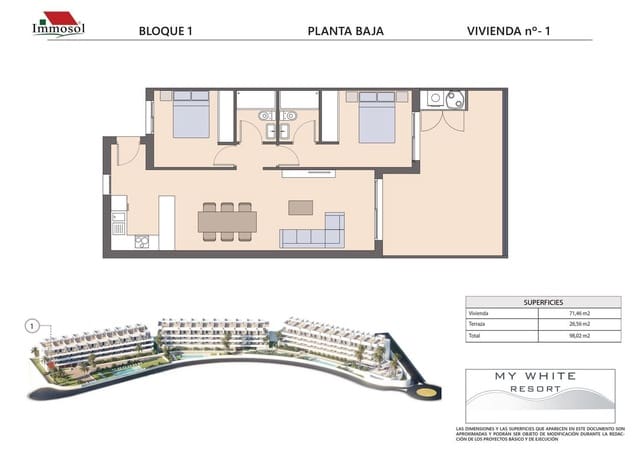 2 slaapkamer Flat te koop in Finestrat met zwembad garage - € 279.900 (Ref: 9737165)