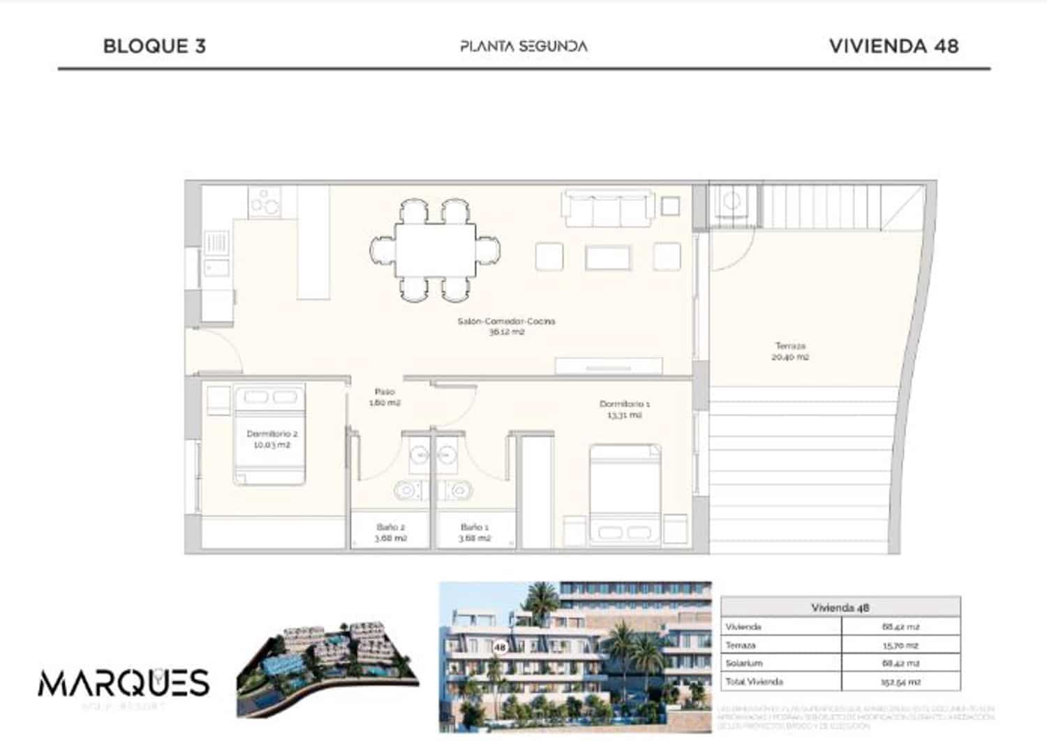 2 sypialnia Penthouse na sprzedaż w Finestrat z basenem - 329 900 € (Ref: 9749197)