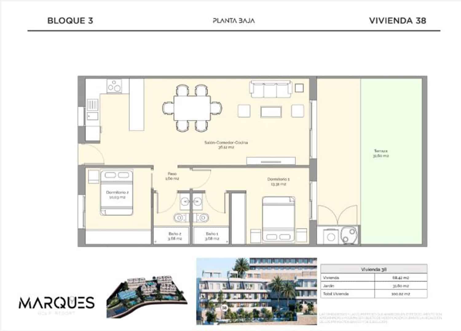 2 bedroom Flat for sale in Finestrat with pool - € 319,900 (Ref: 9749198)