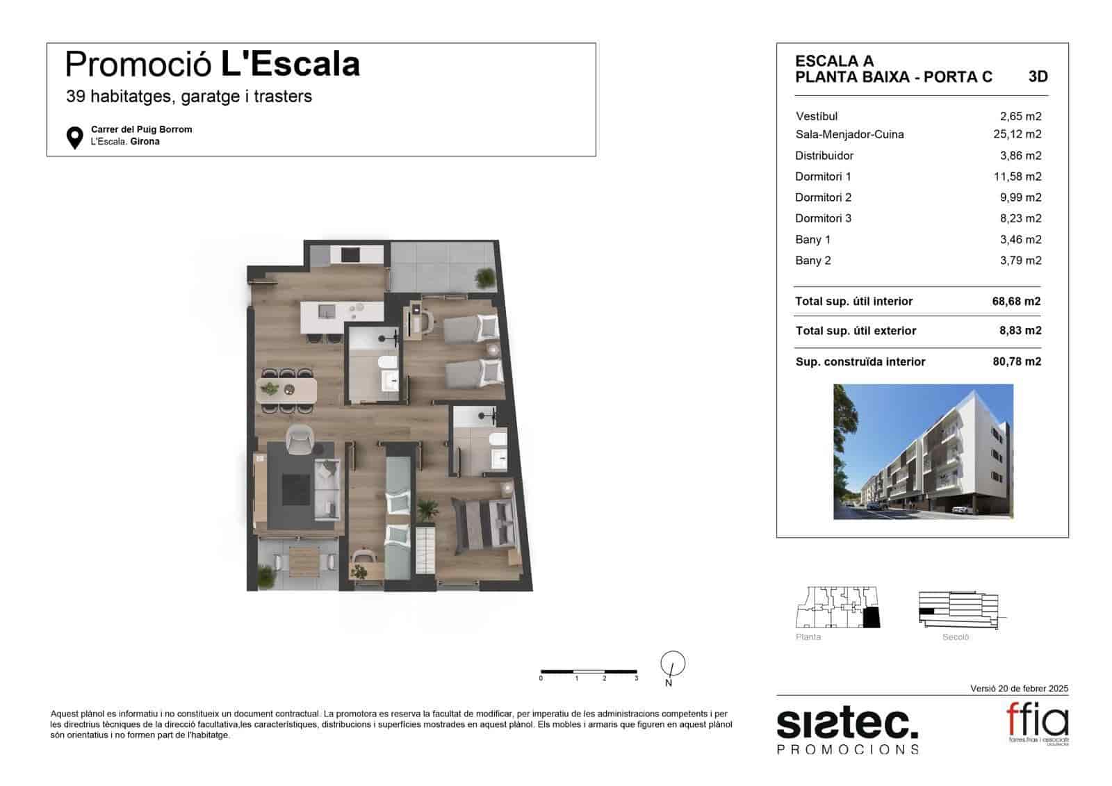 2 bedroom Flat for sale in L'Escala with pool - € 270,000 (Ref: 9836815)