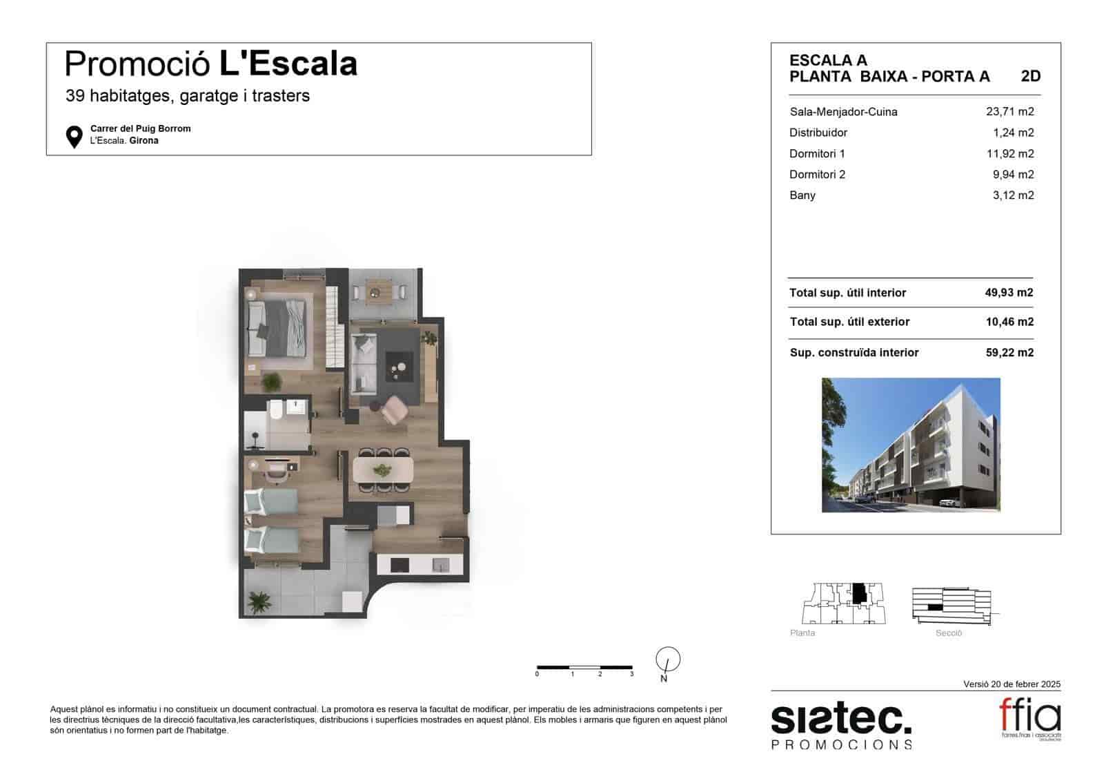 2 bedroom Flat for sale in L'Escala with pool - € 202,000 (Ref: 9836816)