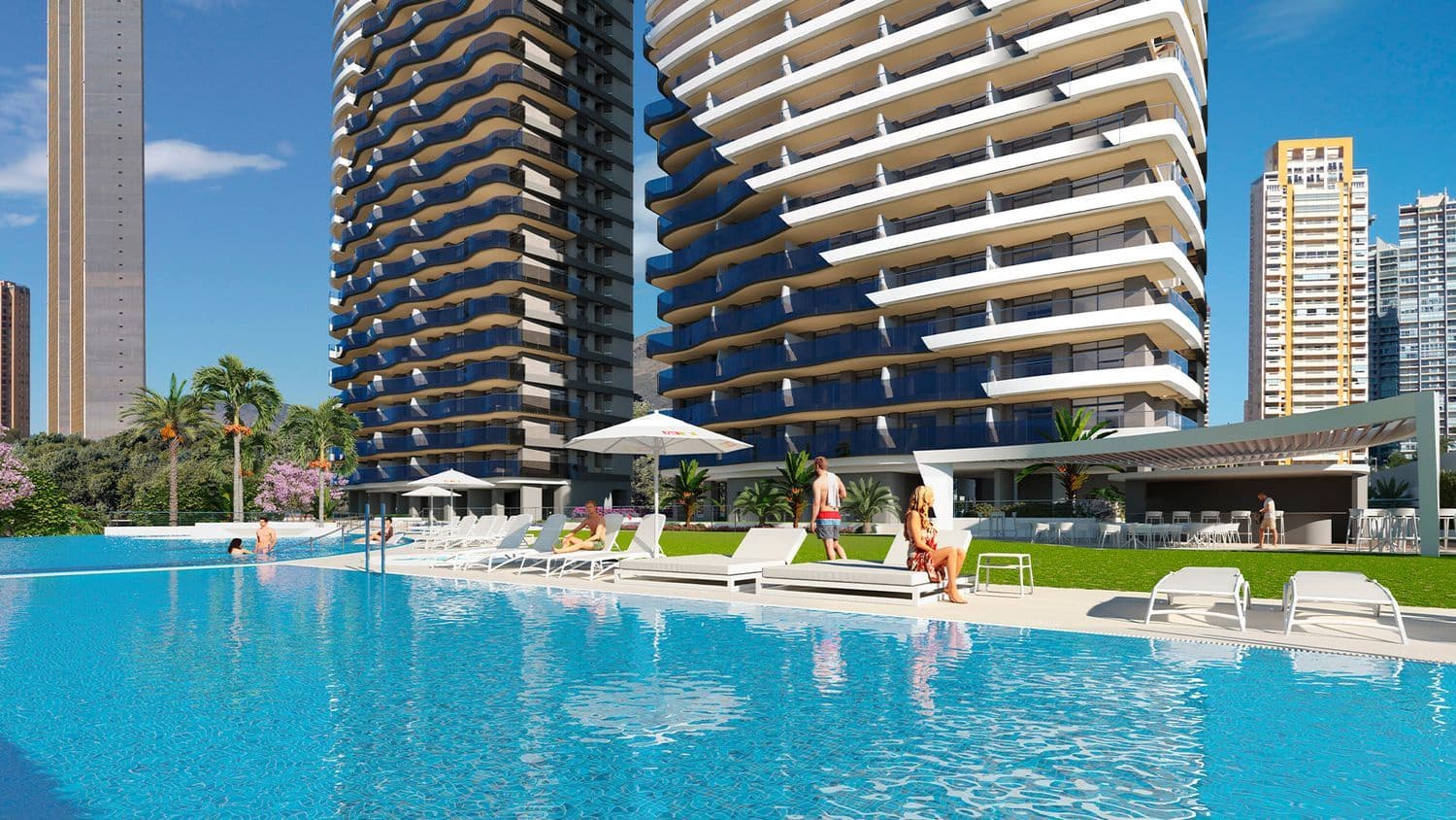 3 soveværelse Lejlighed til salg i Benidorm med swimmingpool - € 1.614.000 (Ref: 9069676)