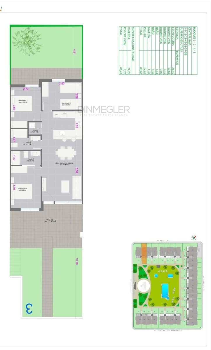 3 bedroom Bungalow for sale in Pilar de la Horadada with pool - € 310,000 (Ref: 9085989)