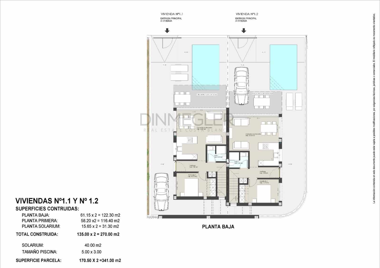 3 soverom Kjedet enebolig til salgs i Torre de la Horadada med svømmebasseng garasje - € 795 000 (Ref: 9108909)