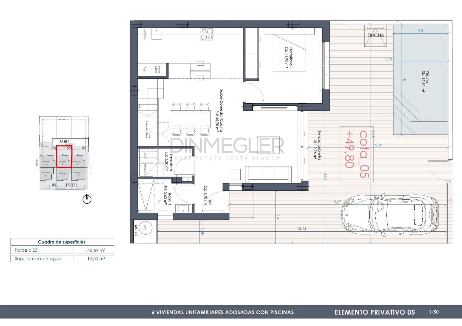 3 soverom Kjedet enebolig til salgs i Benijofar med svømmebasseng - € 449 000 (Ref: 9230959)