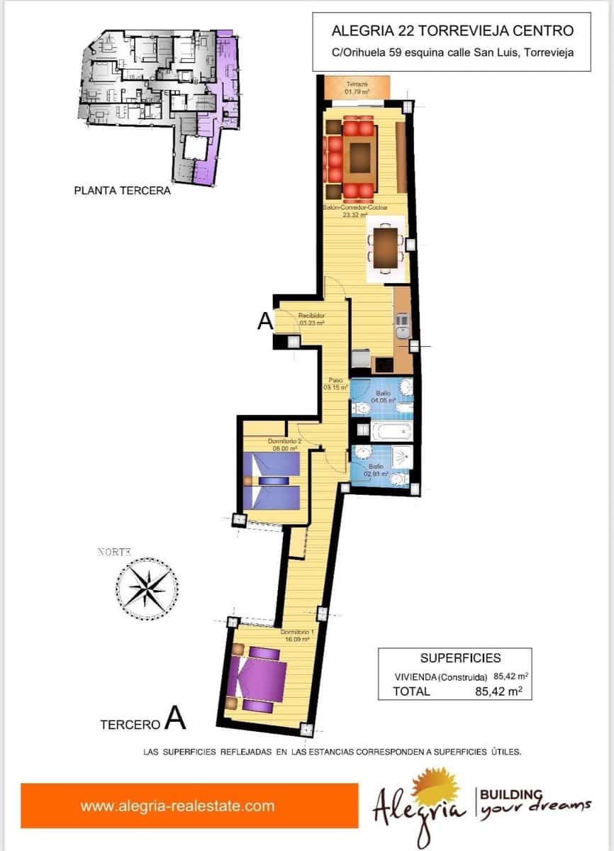 Apartamento de 2 habitaciones en Torrevieja en venta - 200.000 € (Ref: 9608242)