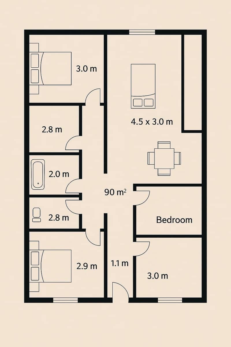 4 sypialnia Mieszkanie do wynajęcia w Miasto Walencja - 1 245 € (Ref: 9217435)