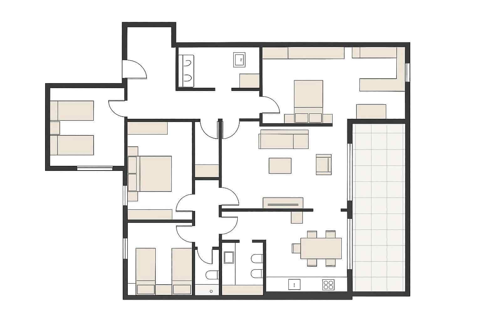 4 Zimmer Wohnung zu vermieten in Valencia Stadt - 1.800 € (Ref: 9674275)