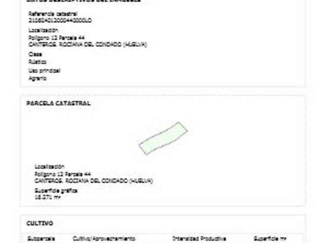 Undeveloped Land for sale in Rociana del Condado - € 22,000 (Ref: 9781225)