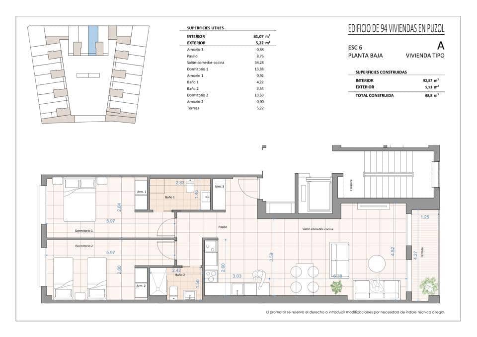 2 chambre Appartement à vendre à Pucol - 249 000 € (Ref: 9571648)