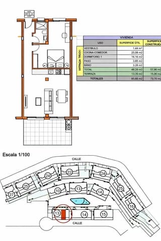 1 makuuhuone Huoneisto myytävänä paikassa Xeresa mukana uima-altaan 
autotalli - 186 000 € (Ref: 9729764)