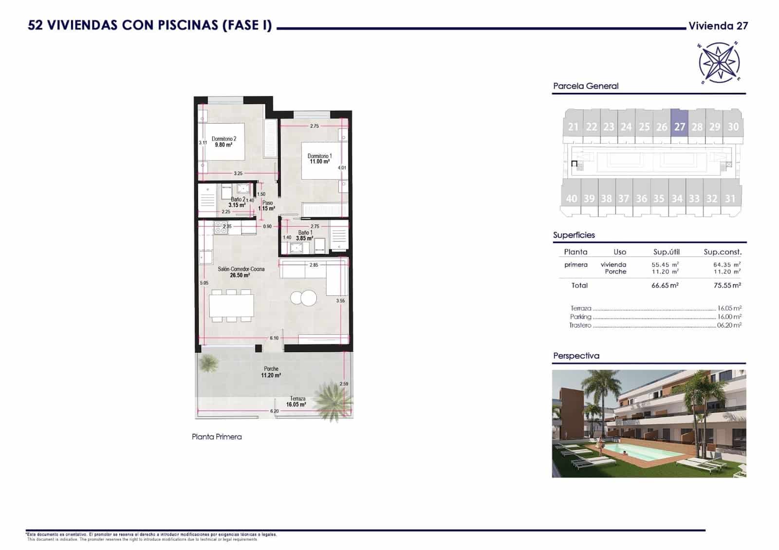 2 bedroom Apartment for sale in Pilar de la Horadada with garage - € 225,000 (Ref: 10060289)