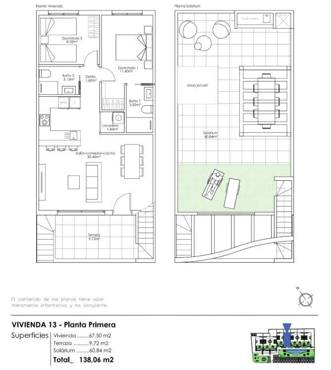 2 makuuhuone Bungalow myytävänä paikassa Pilar de la Horadada - 275 000 € (Ref: 10060299)