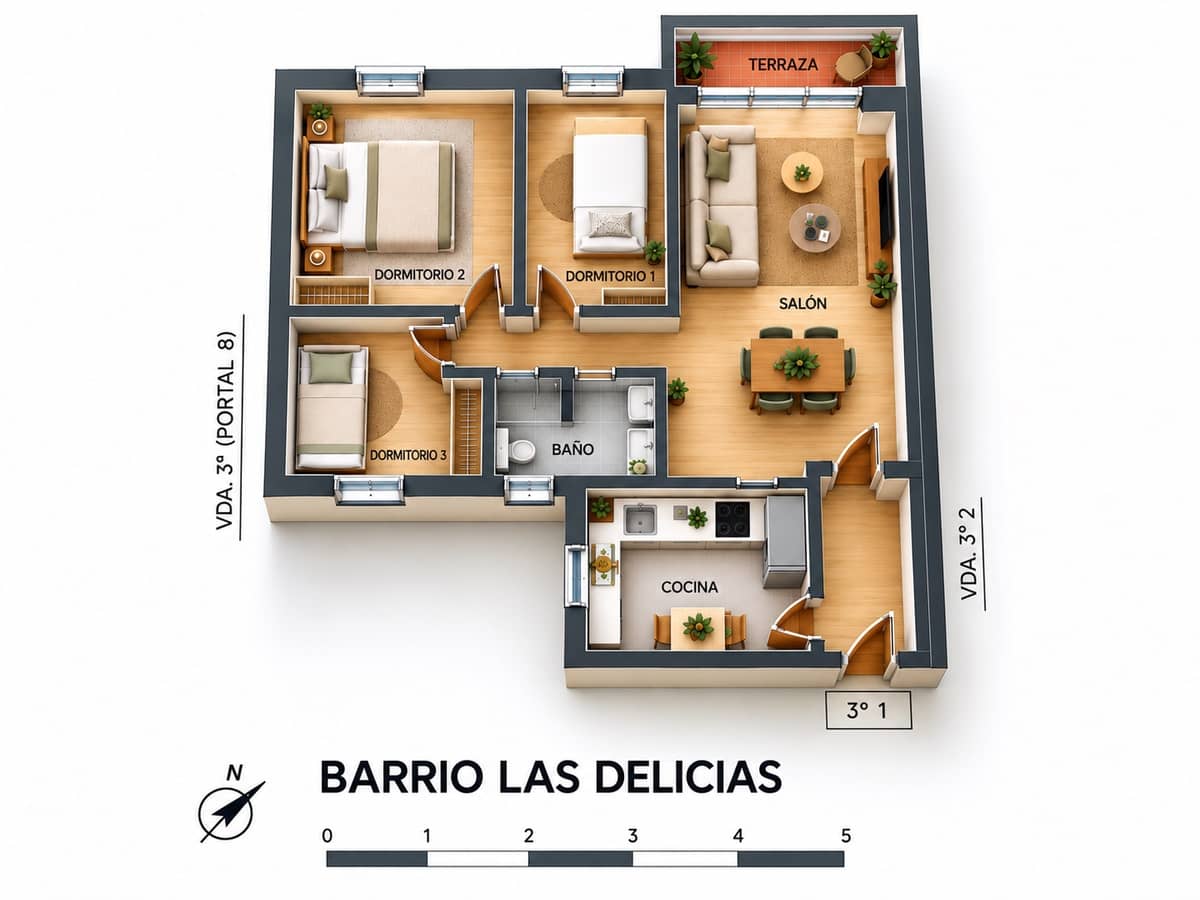 3 sypialnia Mieszkanie na sprzedaż w Miasto Malaga - 269 000 € (Ref: 10176345)