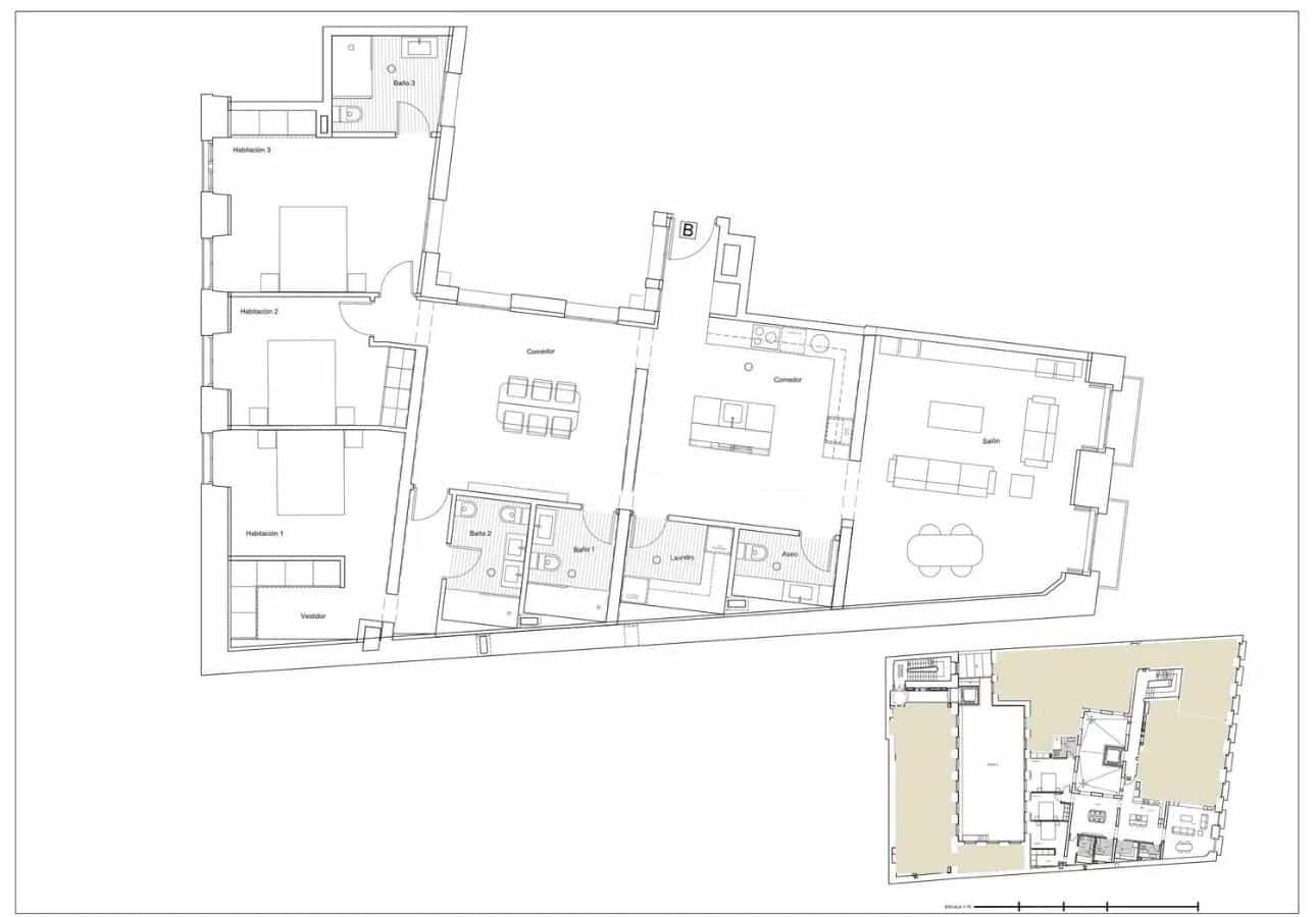 3 camera da letto Appartamento in vendita in Madrid citta - 1.955.396 € (Rif: 9415428)