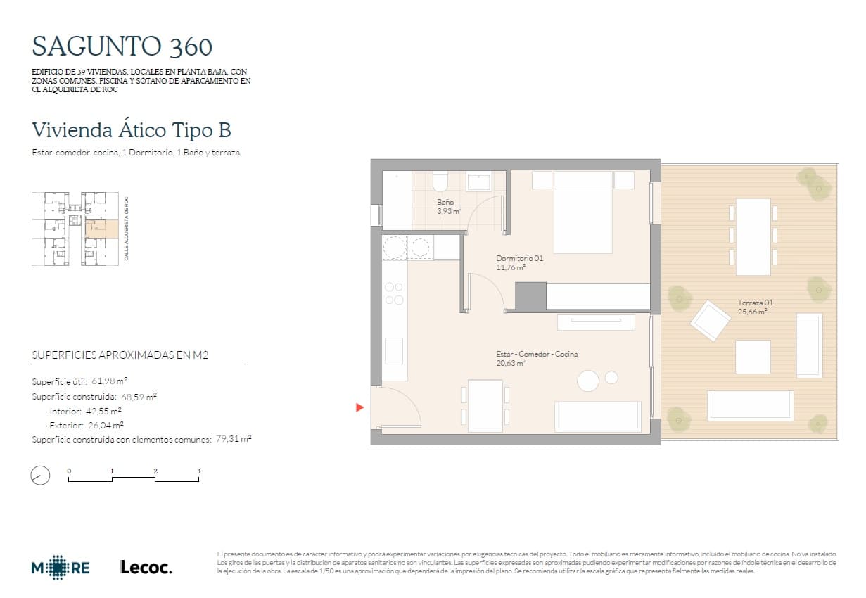 1 bedroom Penthouse for sale in Valencia city with pool garage - € 278,250 (Ref: 9673812)