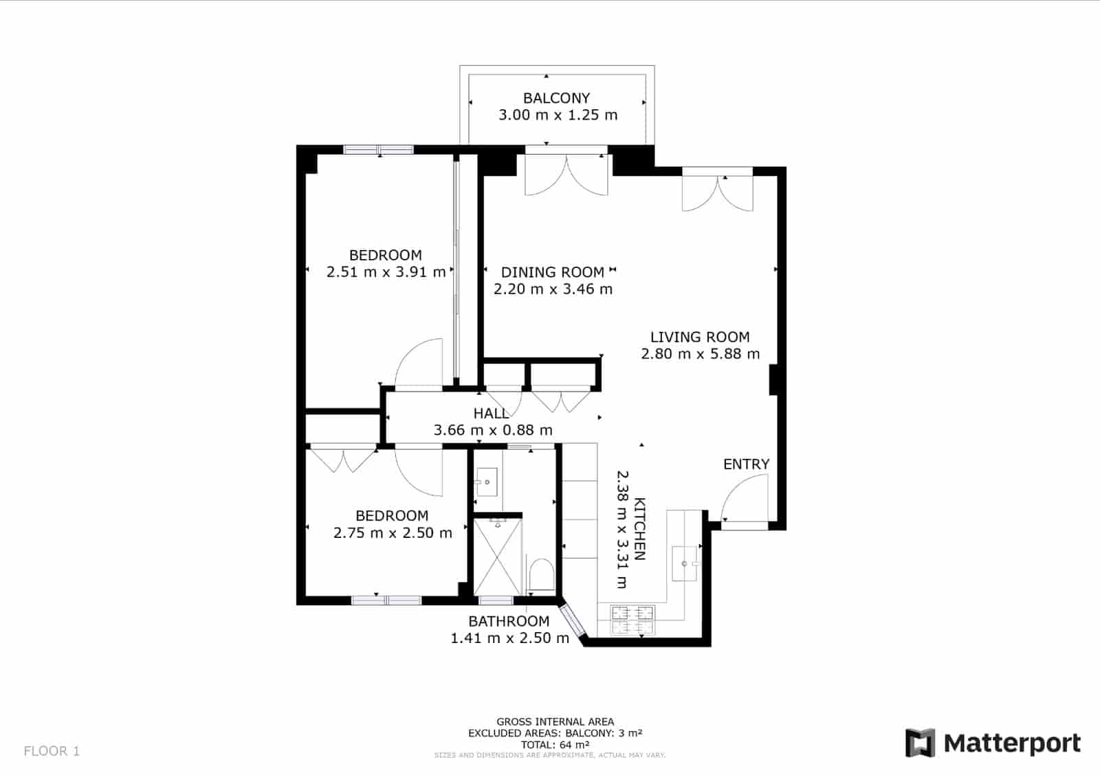 2 bedroom Flat for sale in Madrid city - € 820,000 (Ref: 9719486)