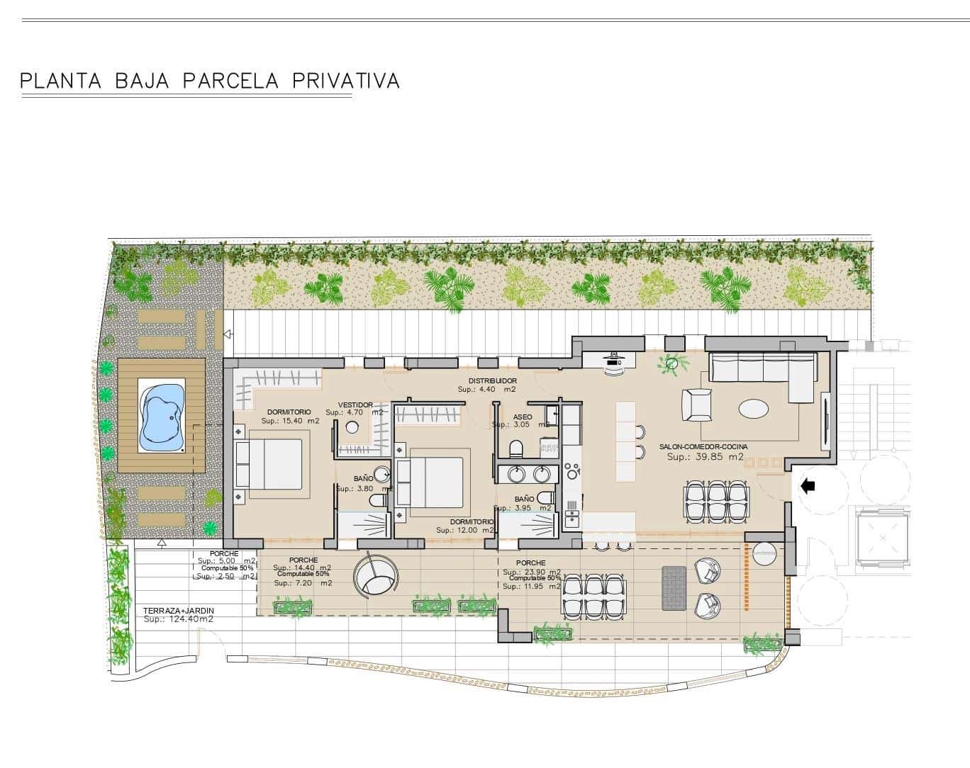 2 sovrum Bungalow till salu i San Juan de los Terreros med pool garage - 346 000 € (Ref: 9373776)