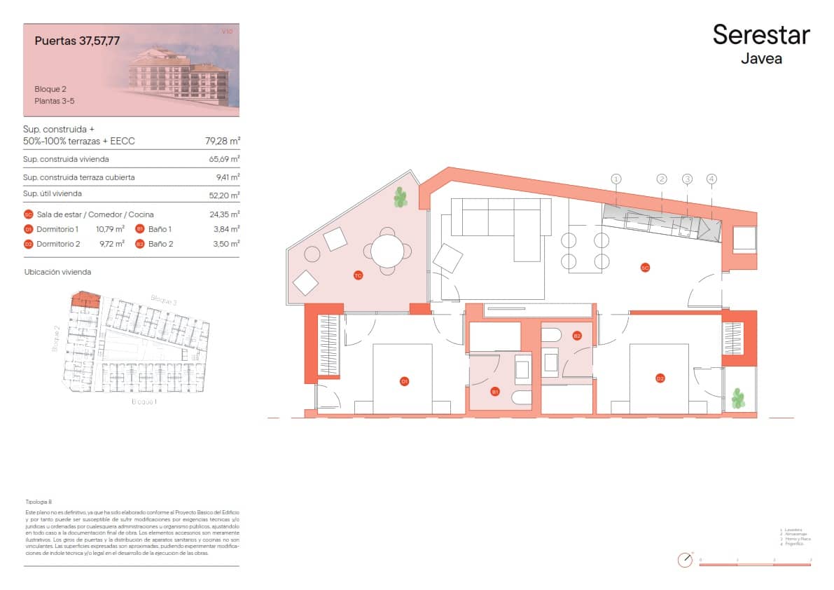 2 quarto Apartamento para venda em Javea / Xabia com piscina garagem - 280 500 € (Ref: 9121500)