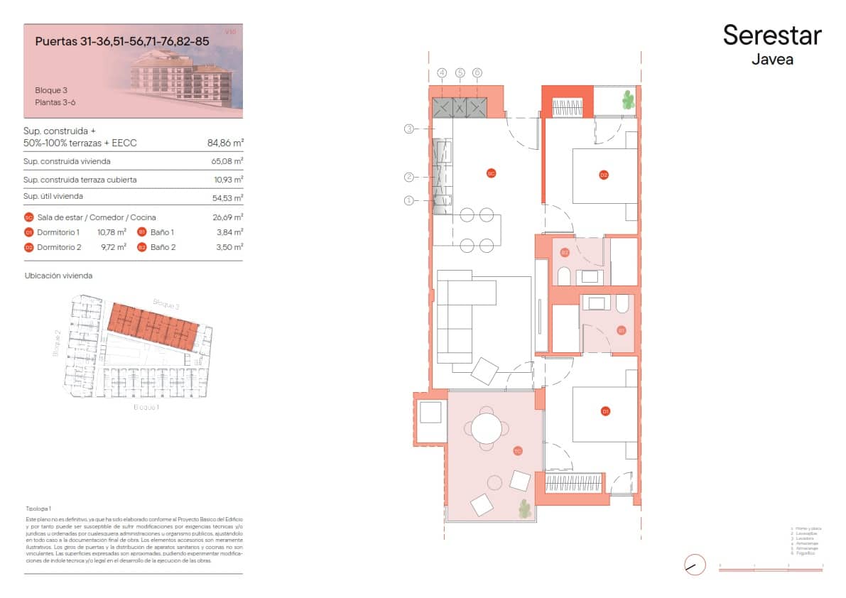 2 makuuhuone Huoneisto myytävänä paikassa Javea / Xabia mukana uima-altaan 
autotalli - 292 500 € (Ref: 9123510)