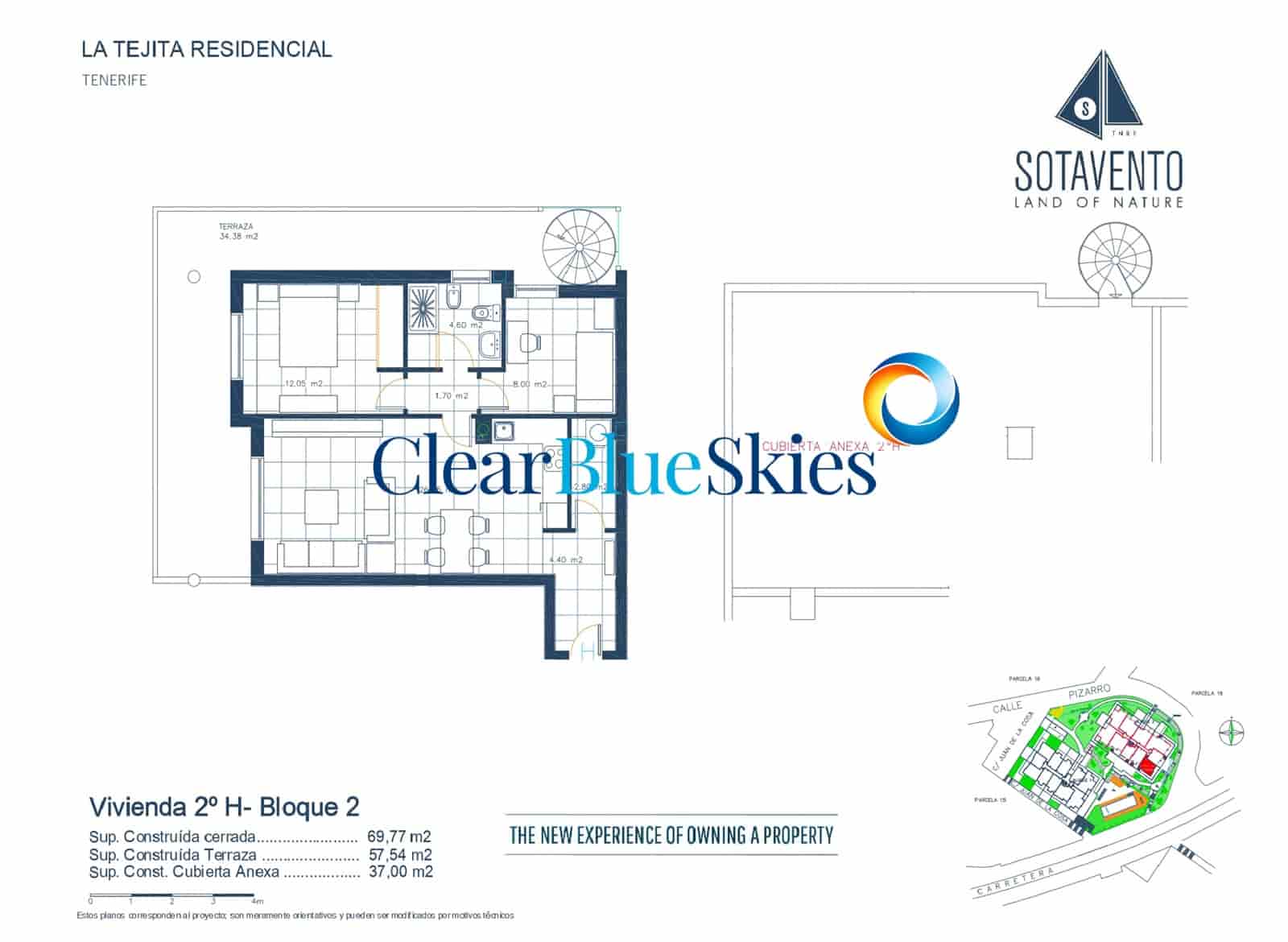 2 quarto Penthouse para venda em La Tejita com piscina garagem - 550 000 € (Ref: 9170822)