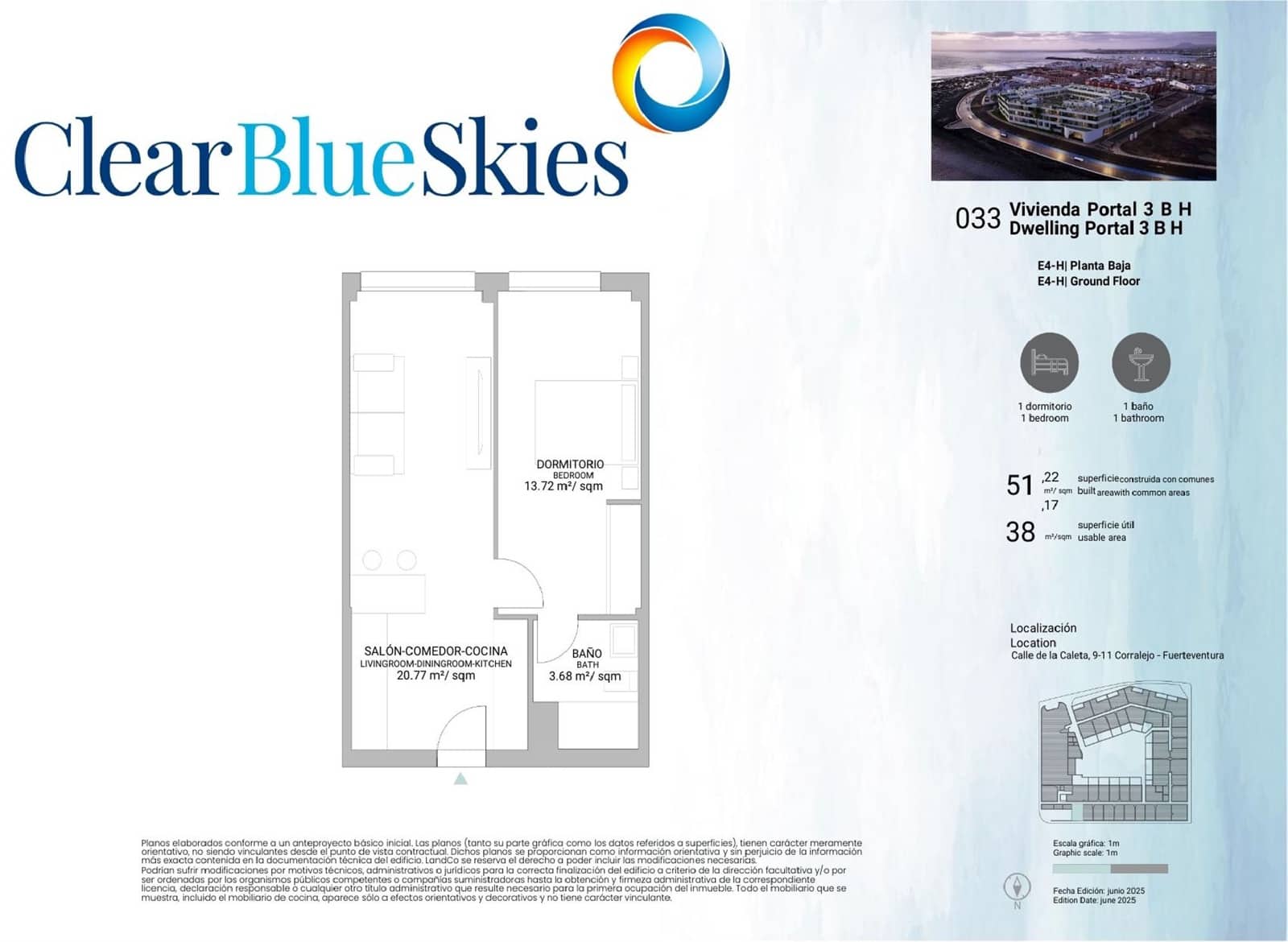 1 soverom Leilighet til salgs i Corralejo med svømmebasseng garasje - € 186 000 (Ref: 9489952)